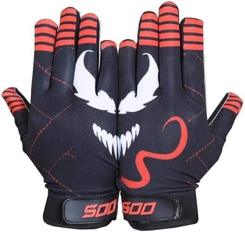 American Football Gloves, Breathable Youth Kids Non-Slip Palm Receivers, Rugby Gloves for Boys Girls Flexible Stretch Protection Sticky Receiver Football Gloves Waterproof Professional Fit for All (M)