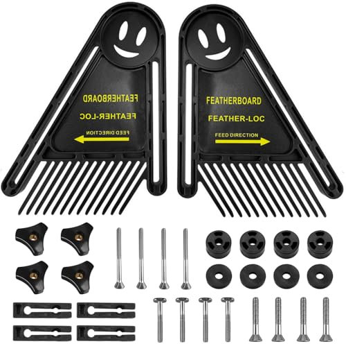 Planches à Plumes Doubles Kit, Défonceuse sur Table, 21 × 16.5 cm Plaque à Ressort de Scie Circulaire, Outil de Menuiserie Multifonction, pour Scie de Table, Routeur, Table, Clôture (Noir)