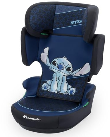 Bebeconfort Disney Road Safe i-Size Seggiolino Auto 15-36 kg per Bambini 3,5-12 anni (100-150 cm), Seggiolino Auto Pieghevole e Portatile da Viaggio, 14 Posizioni Poggiatesta, Authentic Stitch