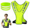 Gilet Catarifrangente, Gilet Riflettente per Corsa con Tasche, Adatto per Uomo, Donna e Bambino, Ideale per Ciclismo Notturno, Corsa, Passeggiate e Jogging (2 Pezzi)