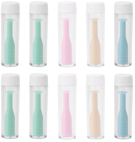 10 Pezzi Applicatore Lenti a Contatto, Dispositivo Di Rimozione Inseritore Strumento Togli Lenti a Contatto con Ventosa Morbide Flaconicon Ventilazione per Uso Quotidiano e in Viaggio, Multicolore