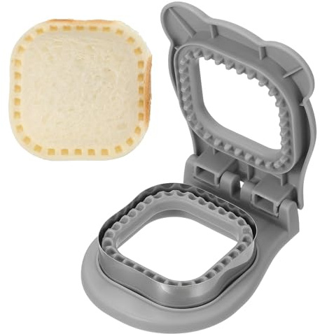 sourcing map Crustless Sandwich Cutter, Square Shape Uncrustable Sandwich Maker Sealer Press Bread Cookie Cutter and Sealer for DIY Breakfast Lunch Afternoon Tea (Gray)