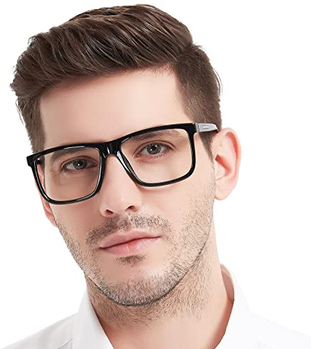 MARE AZZURO Extra Large Reading Glasses 2.0 Men Oversized Fashion Square Readers For Wide Face（ Black, 200