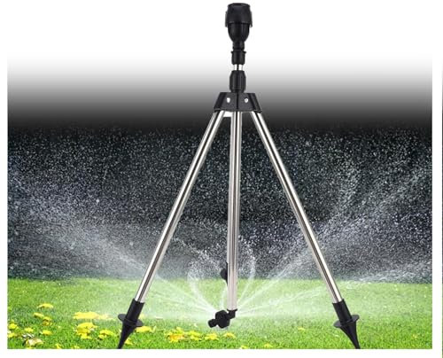 Arroseur sur Trépied Rotatif à 360 Degrés, Arroseur sur Pied réglable 64 à 94cm, Arroseurs pour Jardin, Arroseur Pelouse, Rotating Tripod Sprinkler,arrosage Automatique pour Jardin (1PCS)