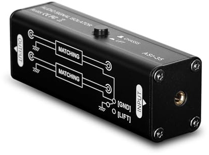 Ljudsignalisolator Ground Loop Noise Hum Eliminator 3,5 mm gränssnitt för konferensmikrofoner Mixerkonsoler Spelare