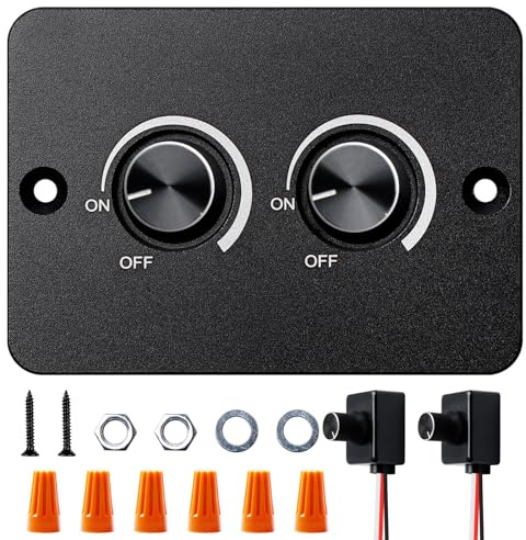 LED-regulator DC 12-24 V 5 A, dubbel DC 12 V PWM-regulator, roterande strömbrytare RV, 3 ledningar, steglös intensitetsregulator för LED-lampor, båt, lastbil, husbil, husvagn