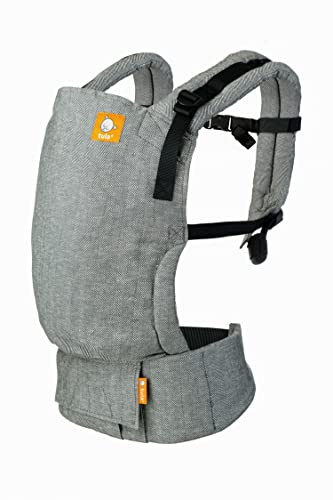 Tula Free-to-Grow Zaino portabebe neonato in lino, marsupio ergonomico estivo marsupio evolutivo, porteo bebè zaino bebè da 3,2 a 20,4 kg (Ash)