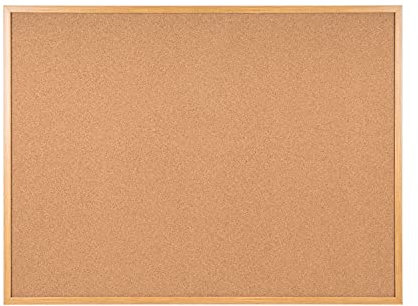Bi-Office Earth - Korktafel mit Executive MDF Rahmen, Eichen, Umweltfreundliche Pinnwand mit Naturkorkschicht, 120 x 90 cm