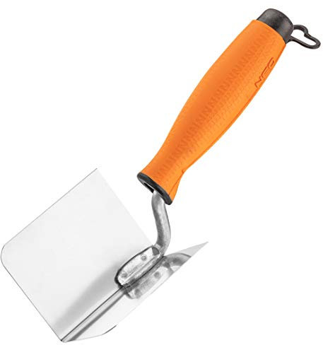 NEO TOOLS Stuckateur-Eckenkelle für Innenecken, gerader Hals, Blatt 80 x 60 mm | Inneneck-Spachtel aus rostfreiem Stahl, zum Ausarbeiten von Innenecken | Verschiedene Ausführungen