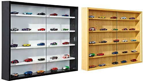 Inter Link Vitrina De Coleccionista, De Cristal, De Pared + Simply Vitrina De Madera MDF Y Vidrio, Marrón, 80 X 9.5 X 60 Cm