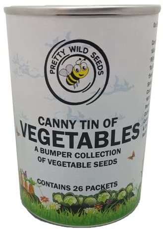 Canny Tin of Vegetables 26 Packets of Veg Seeds Starter Pack Gift Set Present