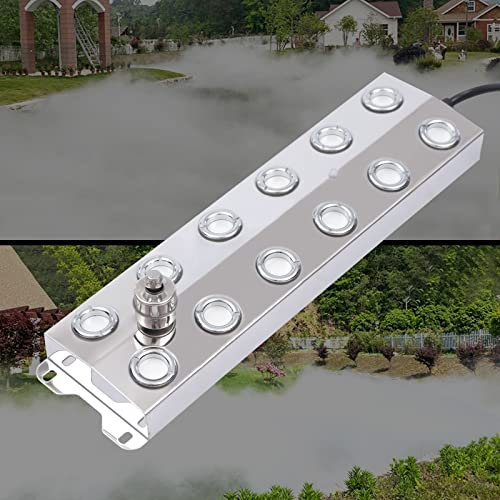 DENEST Mist Maker 6/12 Head Ultrasonic Fogger 11.02LBS/H with Buoy Halloween Mist Maker Fogger, Mist Machine Ultrasonic Nebuliser Fog Machine for Water Fountain Pond (12-head Mist Maker)