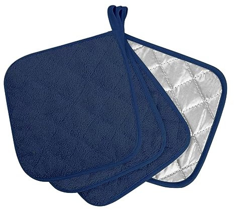 meioro 2 Presine Cucina Cotone Guanti Cucina, resine in cotone 100% con anello resistente al calore per barbecue Cucina Grigliare Microonde Barbecue 20×20cm