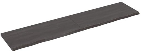 ShGaxin Vägghylla i ekbehandlat mörkgrått 220 x 50 x 4 cm, badrumsspegel, vardagsrumsspeglar, entréspegel, vardagsrumsmöbel - SPU:363856