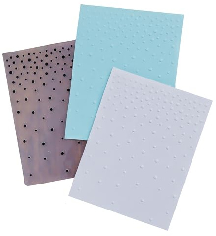 DIYology Christmas Snowfall Dots Background Embossing Folders for Card Making Winter Snowfall Embossing Folder Template for DIY Paper Crafts Scrapbooking Polymer Clay Decoration
