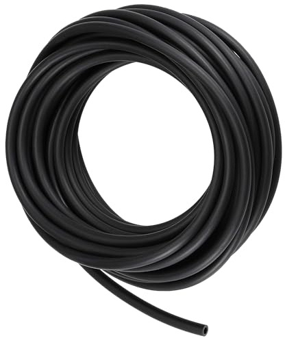 TOP-VIGOR Tuyau d'huile lubrifiante, 3 mm x 5 mm x 8 m, tuyau en caoutchouc pour irrigation, petit équipement, extérieur, tuyau d'eau de jardin, noir