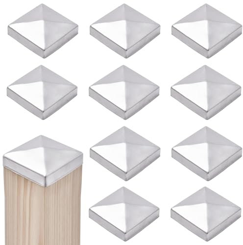 Tappi per pali da 10 pezzi, tappi per pali 10 x 10 cm, cappucci per pali in legno, tappi per pali di recinzione, tappi per pali, colore nero, per recinzioni in legno e pali da terrazza