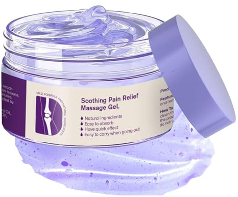 Krea-in Joint Pain Relief Purple Gel, Soothing Pain Relief Massage Gel, Fast-Acting Pain Relief Gel, Natural Ar-thritis Pain Relief Cream, Deep Relief Knee, Lumbar, Neck, Hand, Feet, Vegan Skincare