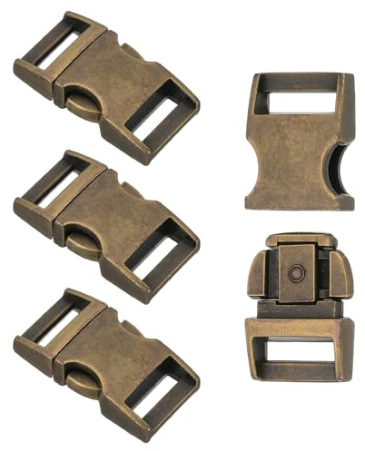 PATIKIL 4pcs Hebillas de Liberación Rápida Lateral, 20mm Cierre de Clip de Metal Aleación Zinc Buckle a Presión Reemplazo sin Costura para Mochila Bolso Correa Perro Collar, Cobre