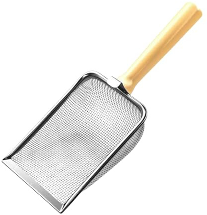 Pala para arena para gatos, pala de acero inoxidable, pala de arena para excrementos, material metálico (B)