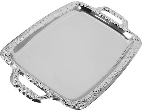 SMASOLO Vassoio da Portata Antico in Metallo 39x23 Cm, Piatto Decorativo Vintage per Cucina e Sala da Pranzo, Contenitore per Alimenti Leggero e Versatile per Servizio e Esposizione