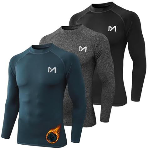 MEETYOO Haut Thermique à Manches Longues pour Homme sous-vêtement Chaud Ski et Sport d'hiver Équipement Technique pour Gym et Fitness