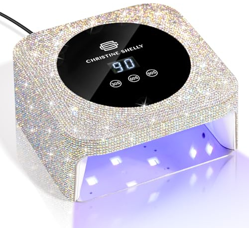 UV Nail Lamp, CHRISTINE SHELLY 48W Gel Polish Nail Dryer 3 Timer Setting Fast Dry LED Curing Light with Display Auto Sensor for Home Beginner DIY