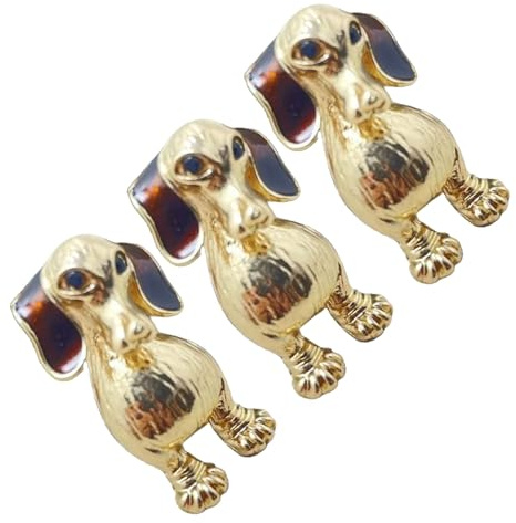 KOMBIUDA 3 Piezas Broches de Perro Salchicha Aleación Pines Decorativos para Mujeres Pines para Suéter Placas para Ropa Abrigos y Bolsos Joyas Funcionales para Uso Diario y Fiesta