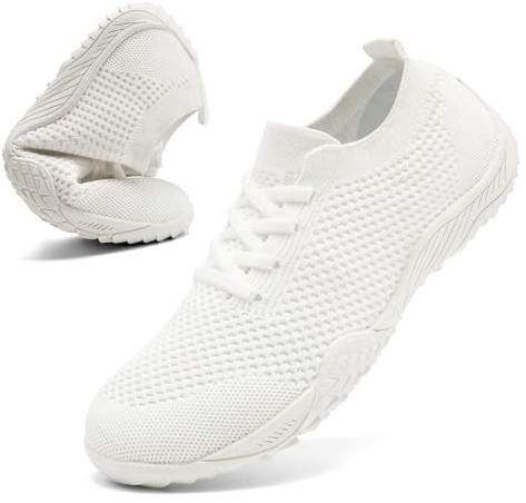 Barefoot Shoes Womens White Trainers Gym Walking Slip on Sneakers Size 5