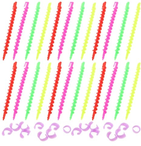 MAGICLULU Bigodini a Spirale per Permanente e Arricciare i Chioma, Set da 52 Pezzi 26 Piccoli (15Cm) e 26 Grandi (17,5Cm), Strumenti per Styling Professionale e Permanente a Freddo