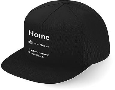 Rolig hemdefinition där du litar på toalettsitsen svart hel keps med tryckt design, en storlek