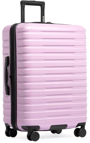 U.S. Traveler Boren Expandable Hardside Rugged Travel Luggage with 8 Spinner Wheels, Lavender, Checked-Medium 26-Inch