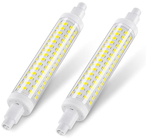 DiCUNO Ampoule LED R7s 118mm, Non-dimmable, Blanc froid 6000K, 8.5W équivalent 75W lampes halogènes, 1000lm, Culot R7s LED lumière linéaire pour projecteur et applique, 2 Pièces