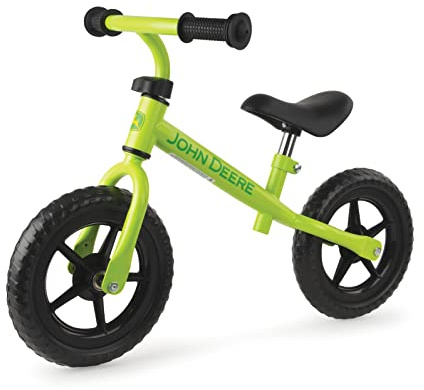 TOMY John Deere Toddler Balance Bike – 10 Girls' and Boys' Bike — Sturdy and Lightweight Kid's Bike - Toddler Bike with Adjustable Handle Bars and Seat - Green - Ages 2 Years and Up