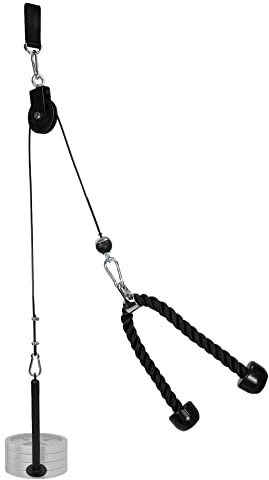 QWORK® poulie Musculation Fitness, système de poulie à Tirer, pour entraînement en Force des Bras, équipement d'exercice à Domicile