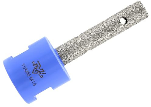 VENJELD Broca Fresado Diamante 10mm Fresa de Diamante con M14 Rosca para Ampliación Dar Forma Borde Hoyos en Cerámica Porcelana Azulejo Mármol Granito Piedra Artificial
