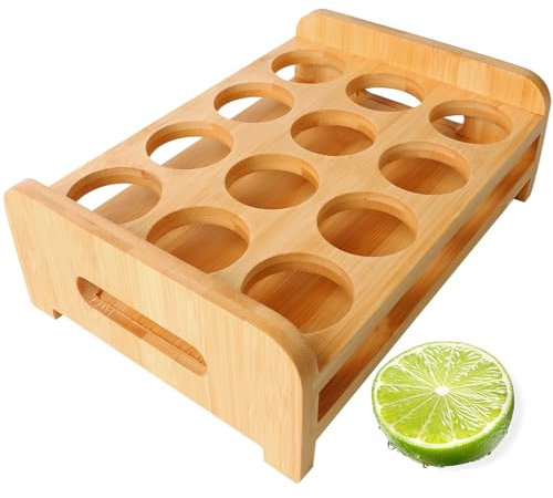 INFTYLE Schnapsgläser-Set, Schnapsglas-Tablett-Halter mit 12 Löchern, Servierständer, Organizer für Tequila, Whiskey, Brandy, Wodka, Rum, Party, Club, Bar, Zuhause, Spirituosenverkostung, Geschenk