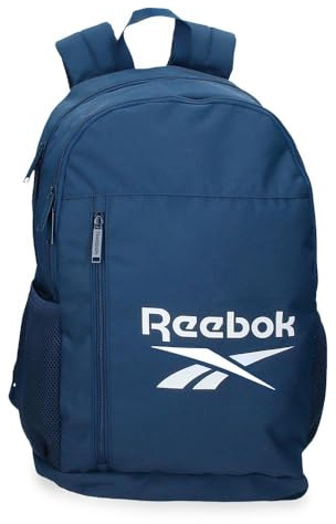 Reebok Ashland Mochila Doble Compartimento + Estuche Escolar Azul 30x48x15 cms Poliéster 21,6L by Joumma Bags