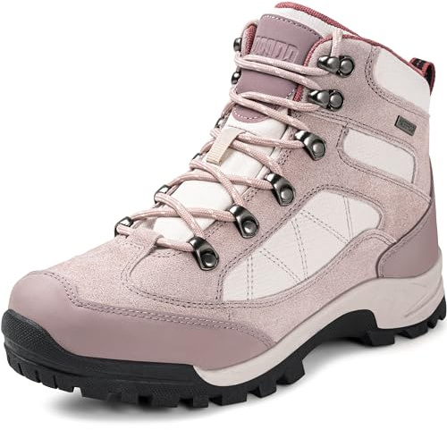 R CORD Hiking Boots Womens Waterproof Boots for Women Comfortable Non-Slip Womens Hiking Boots Walking Trekking Camping Red Size 9