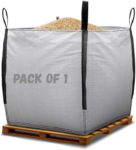 Primes DIY PREMIUM GRADE 1 Ton FIBC Bulk Jumbo Bags, Bulk bag Extra Large for Builders Garden waste, Heavy Duty, Industrial Woven Material, Storage Sack with Lifting Handles (90x90x90cm)