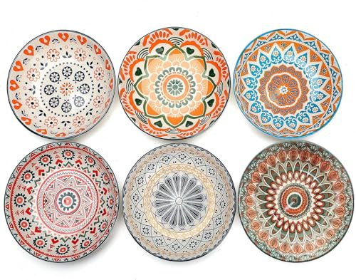 TuYines Juego de Cuencos para Salsas de Porcelana, 14 cm, para Soja, Aperitivos, Especias - Set de 6