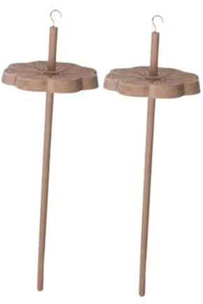 Oshhni Top Whorl Drop Spinnen Roving in Garn Holz Garn Winder Top Whorl Garn Whorl Drop für Filzen gewebt, 2 Spindeln