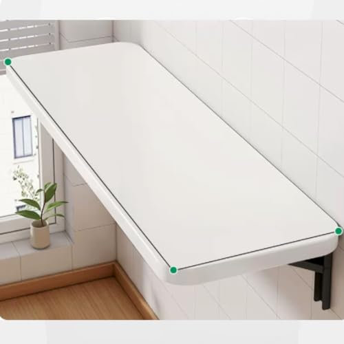 Mesa de comedor plegable montada en la pared con mesa de pizarra, mesa larga y estrecha para leche, té, bar, cocina, color blanco