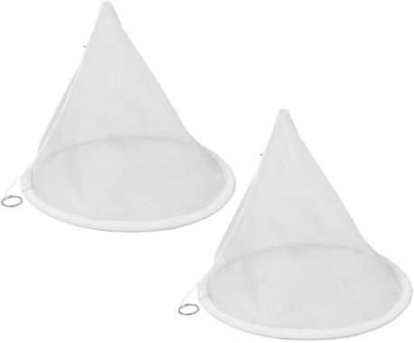 VILLCASE Filtre à Miel Conique Compact Extraction de Miel en Apiculture Professionnelle en Maille de Fibre Beige 2 Pièces
