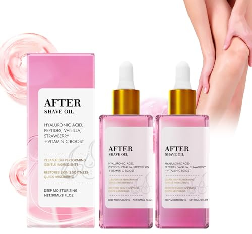 Erdbeer After Shave öl Für Frauen | 2er Pack | Beruhigendes & Feuchtigkeitsspendendes Rasieröl | Verhindert Eingewachsene Haare & Rasurbrand | Natürliche Extrakte, Schnelle Absorption Aftershave Oil