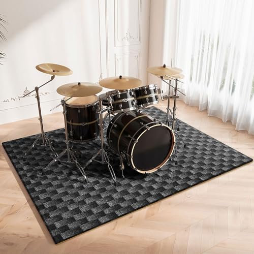 Alfombra antideslizante para batería acústica y electrónica, 180 x 140 cm, perfecta para jazz, bajo, snare y todos los instrumentos musicales