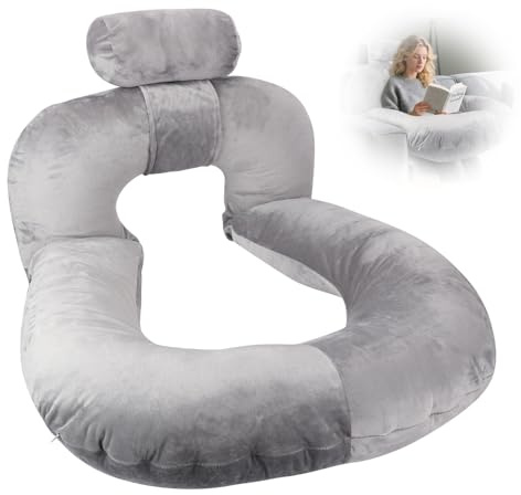 Wesditly Cuscino da lettura per letto e divano, Cuscini per Schienale del Letto con poggiatesta rimovibile, cuscino per schiena di adulti per schiena per leggere guardare TV giocare rilassarsi