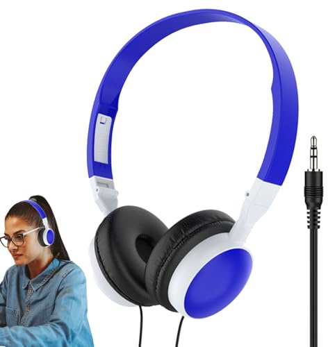 Cuffie sovrauricolari con cavo, per computer, portatili, con cancellazione del rumore, per computer e telefoni cellulari