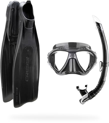 Cressi Erwachsene Schnorchelset Pro Star Bag, Schwarz, 37/38, BG189537