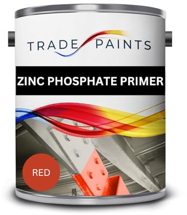 paints4trade Quick Drying Zinc Phosphate Red Oxide Metal Primer Paint – 5L - Anti-Corrosive Protective Coating for Bare Steel, Iron & Metal Surfaces, Fast Dry Industrial Primer